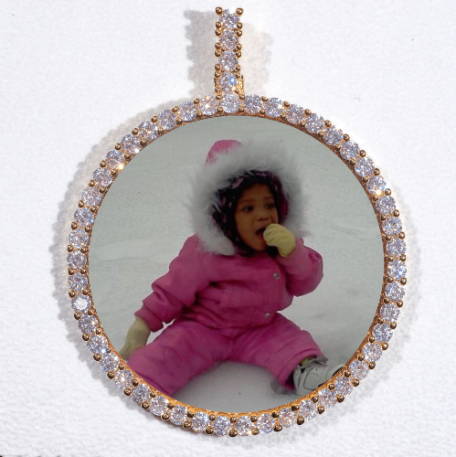 LARGE 3D CIRCLE CUSTOM PICTURE PENDANT