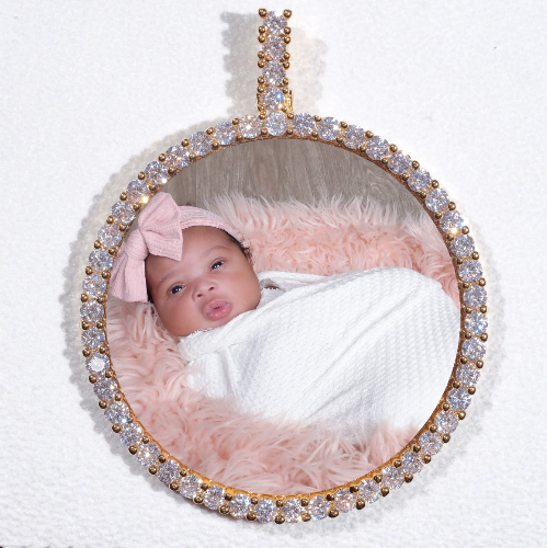 LARGE 3D CIRCLE CUSTOM PICTURE PENDANT