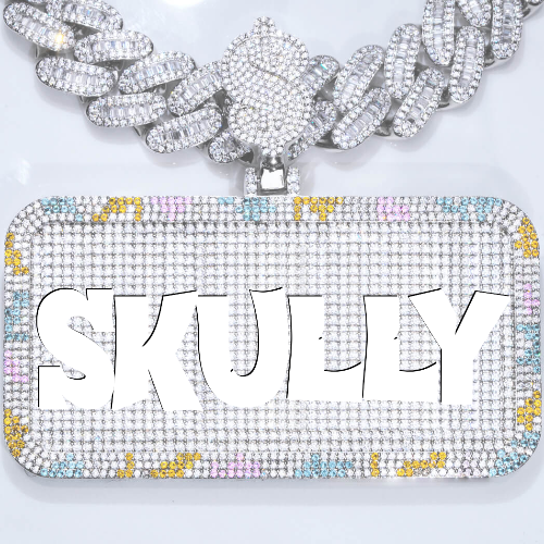 CUSTOM LETTER NECKLACE 3D COLORFUL SQUARE