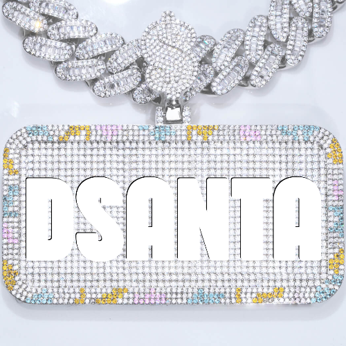 CUSTOM LETTER NECKLACE 3D COLORFUL SQUARE