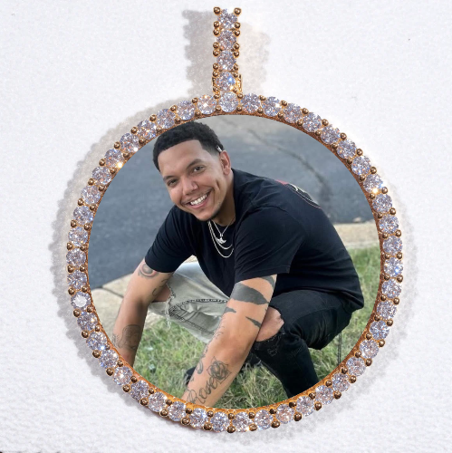 LARGE 3D CIRCLE CUSTOM PICTURE PENDANT