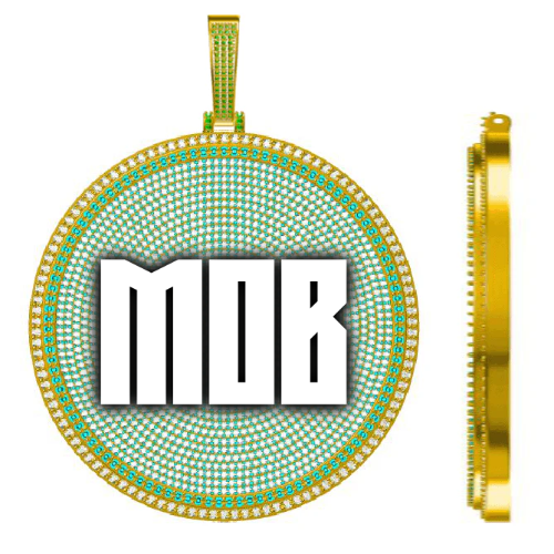 CUSTOM LETTER NECKLACE 3D BIG DISC