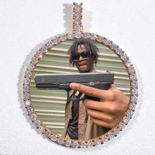LARGE 3D CIRCLE CUSTOM PICTURE PENDANT