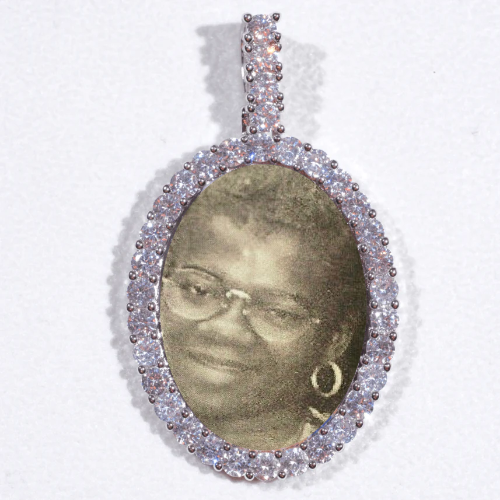 Large 3D Oval Custom Picture Pendant