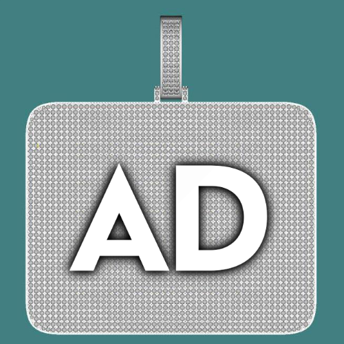 CUSTOM LETTER NECKLACE 3D BIG SQUARE