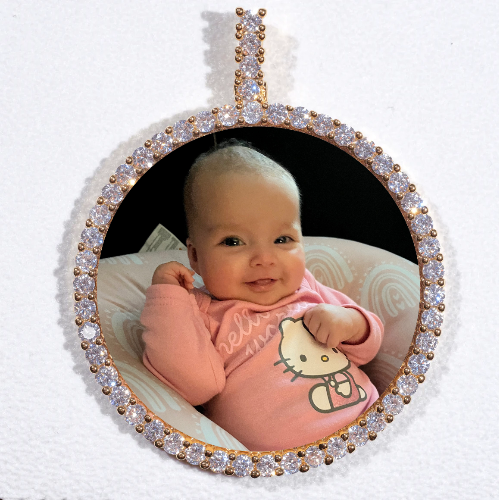 LARGE 3D CIRCLE CUSTOM PICTURE PENDANT