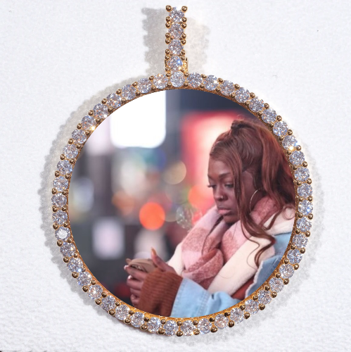 LARGE 3D CIRCLE CUSTOM PICTURE PENDANT