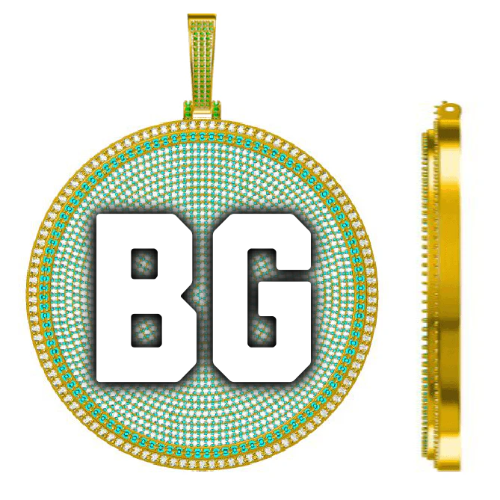 CUSTOM LETTER NECKLACE 3D BIG DISC