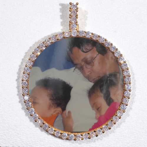 LARGE 3D CIRCLE CUSTOM PICTURE PENDANT