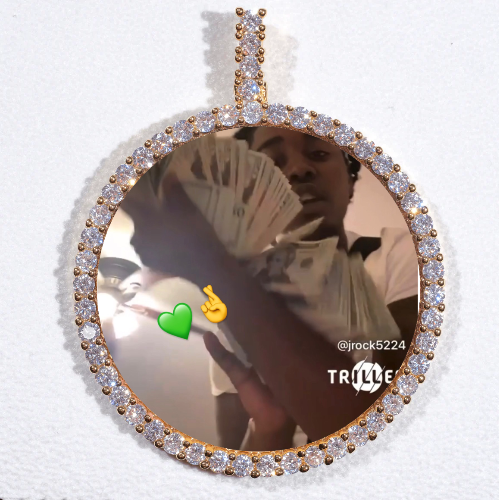 LARGE 3D CIRCLE CUSTOM PICTURE PENDANT