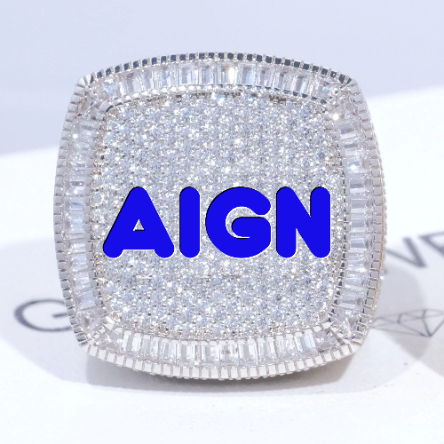 CUSTOM LETTER 3D ICED RING