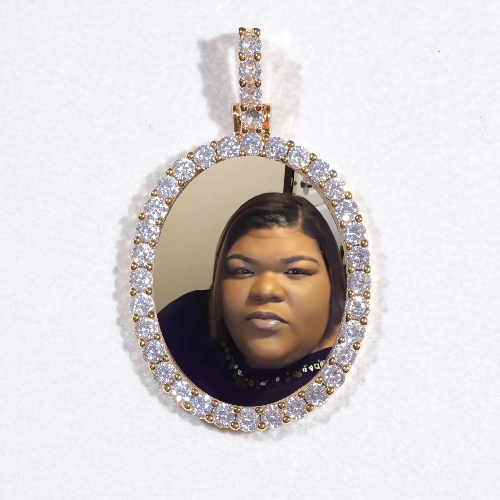 3D Oval Custom Picture Pendant