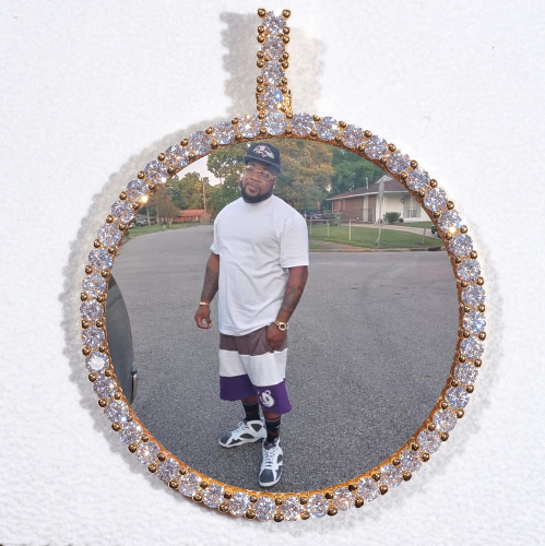 LARGE 3D CIRCLE CUSTOM PICTURE PENDANT