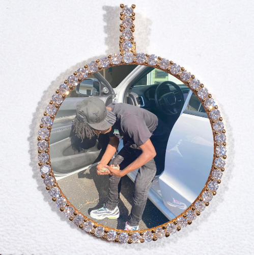 LARGE 3D CIRCLE CUSTOM PICTURE PENDANT
