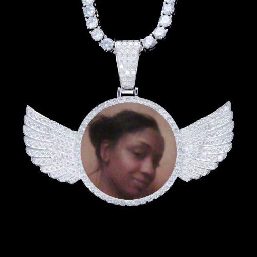925S & VVS Moissanite 3D Wing Custom Picture Pendant