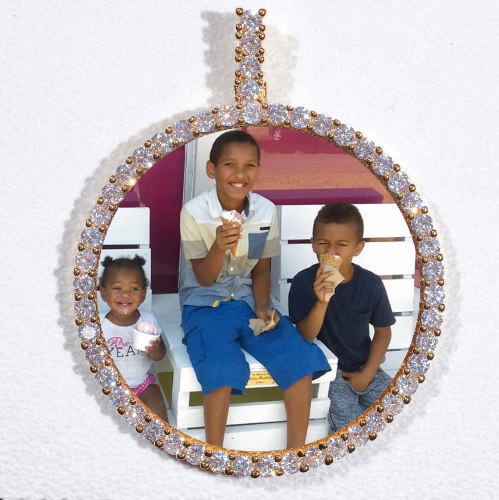 LARGE 3D CIRCLE CUSTOM PICTURE PENDANT