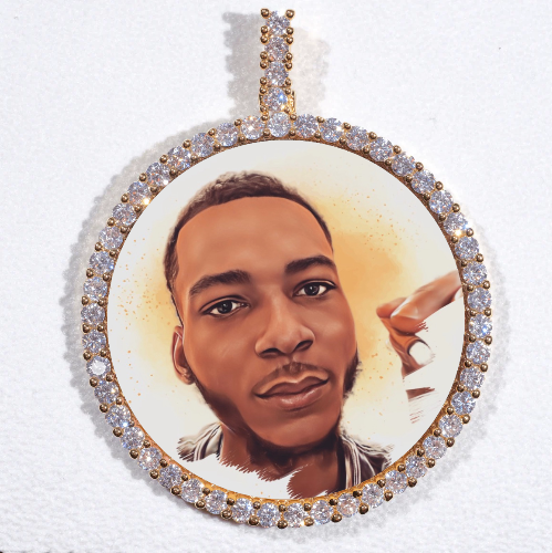 LARGE 3D CIRCLE CUSTOM PICTURE PENDANT