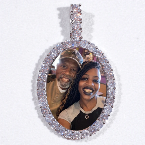Large 3D Oval Custom Picture Pendant