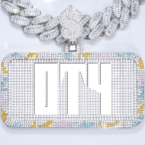 CUSTOM LETTER NECKLACE 3D COLORFUL SQUARE