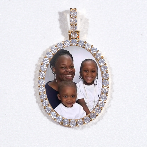 3D Oval Custom Picture Pendant