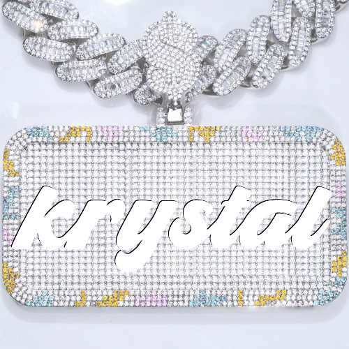 CUSTOM LETTER NECKLACE 3D COLORFUL SQUARE