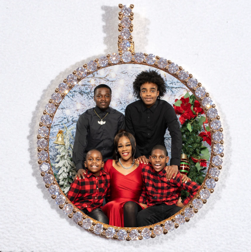 LARGE 3D CIRCLE CUSTOM PICTURE PENDANT