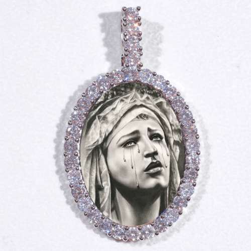 Large 3D Oval Custom Picture Pendant