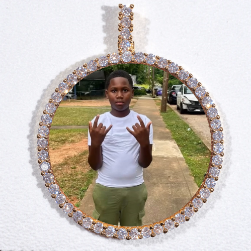 LARGE 3D CIRCLE CUSTOM PICTURE PENDANT