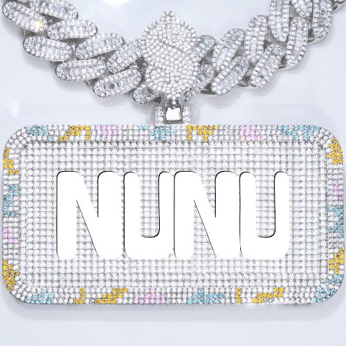 CUSTOM LETTER NECKLACE 3D COLORFUL SQUARE