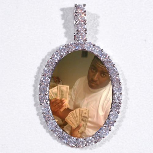 Large 3D Oval Custom Picture Pendant