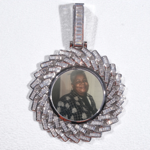 Large 3D Baguette Custom Picture Pendant