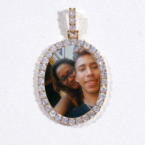3D Oval Custom Picture Pendant