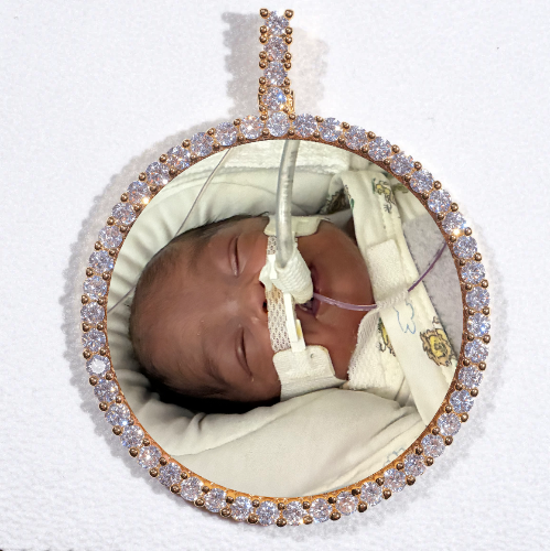 LARGE 3D CIRCLE CUSTOM PICTURE PENDANT