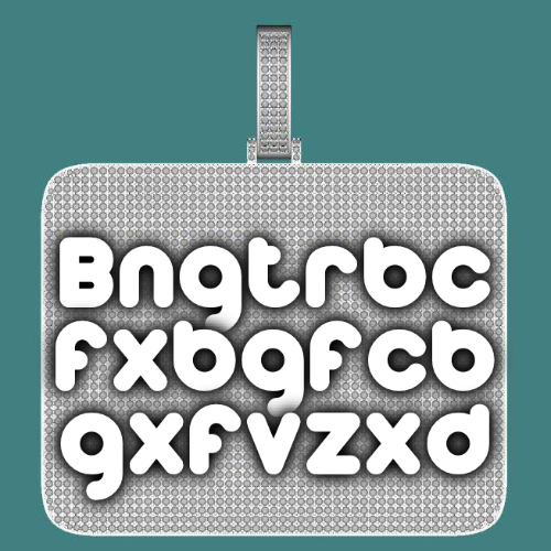CUSTOM LETTER NECKLACE 3D BIG SQUARE