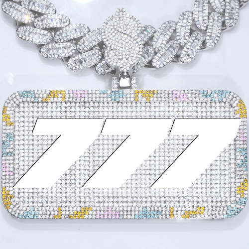 CUSTOM LETTER NECKLACE 3D COLORFUL SQUARE