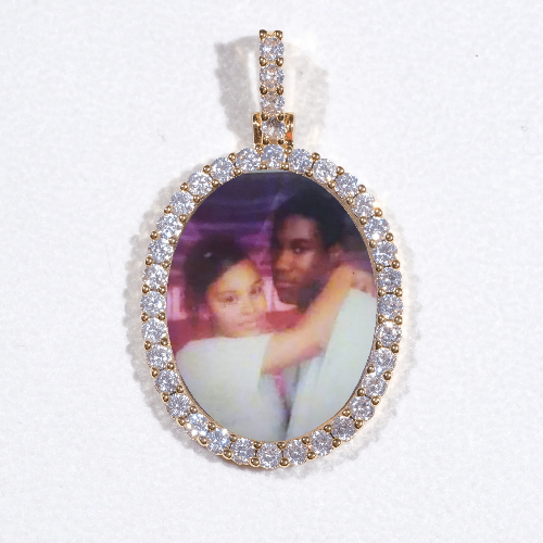 3D Oval Custom Picture Pendant