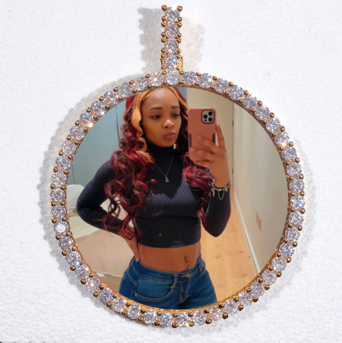 LARGE 3D CIRCLE CUSTOM PICTURE PENDANT
