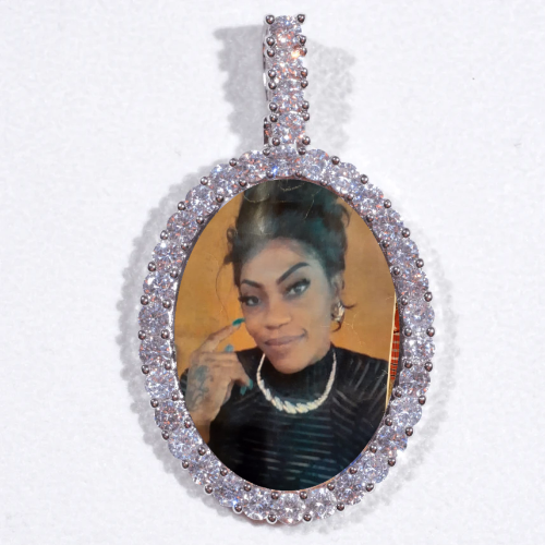 Large 3D Oval Custom Picture Pendant