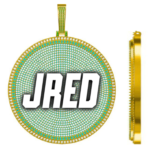 CUSTOM LETTER NECKLACE 3D BIG DISC