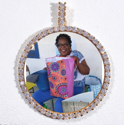 LARGE 3D CIRCLE CUSTOM PICTURE PENDANT