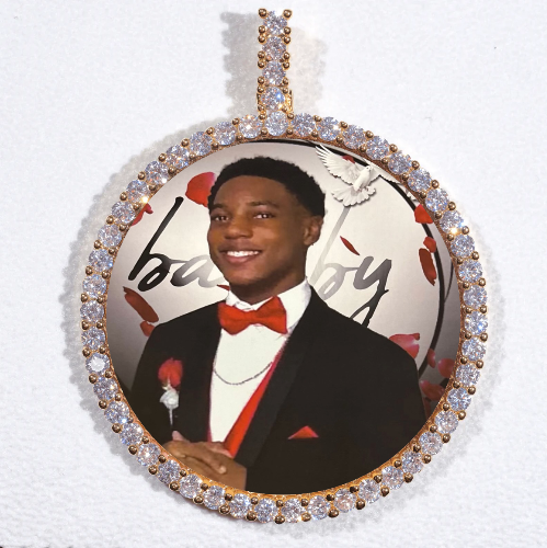 LARGE 3D CIRCLE CUSTOM PICTURE PENDANT