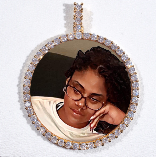 LARGE 3D CIRCLE CUSTOM PICTURE PENDANT
