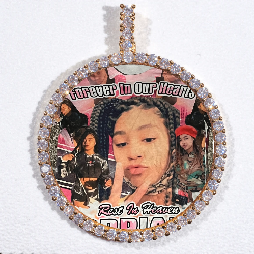 LARGE 3D CIRCLE CUSTOM PICTURE PENDANT