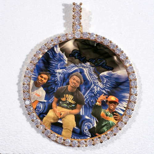 LARGE 3D CIRCLE CUSTOM PICTURE PENDANT