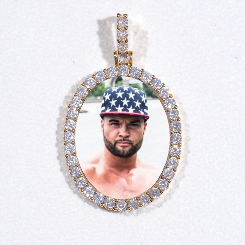 3D Oval Custom Picture Pendant