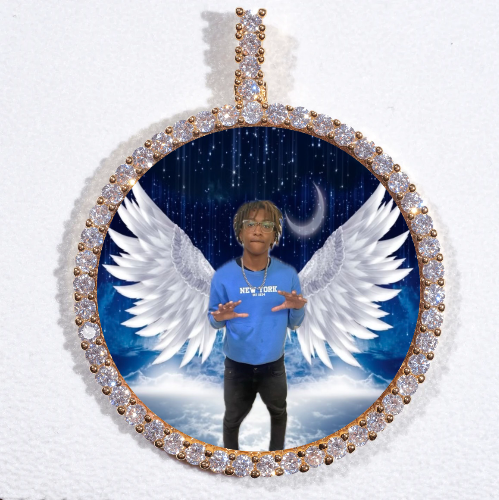 LARGE 3D CIRCLE CUSTOM PICTURE PENDANT