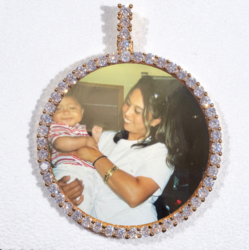 LARGE 3D CIRCLE CUSTOM PICTURE PENDANT