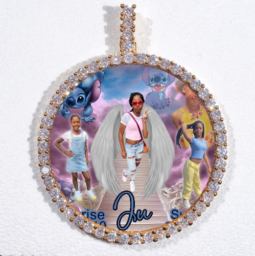 LARGE 3D CIRCLE CUSTOM PICTURE PENDANT