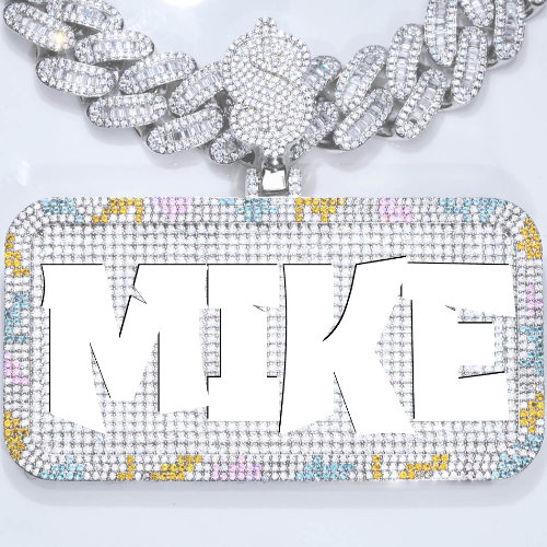 CUSTOM LETTER NECKLACE 3D COLORFUL SQUARE