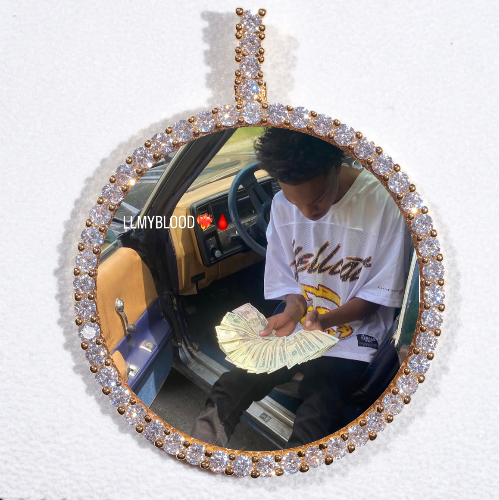LARGE 3D CIRCLE CUSTOM PICTURE PENDANT